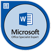 Microsoft Office Specialist Word Expert 2013 Badge