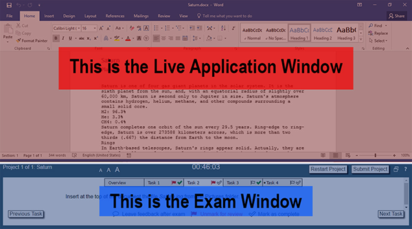 Image showing exam interface.